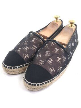 Chanel Mesh Leather Cocomark Espadrilles
